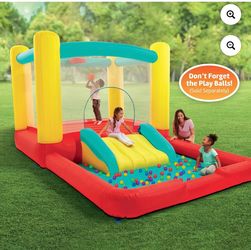 Play Day Jump 'N Away Kids Indoor and Outdoor Bouncer with Blower Included