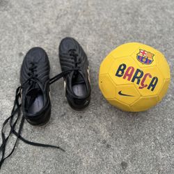 Used Soccer Cleats  Men’s Size 11 And New Soccer Ball
