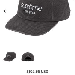 Supreme Canvas Black Cap Hat One Size