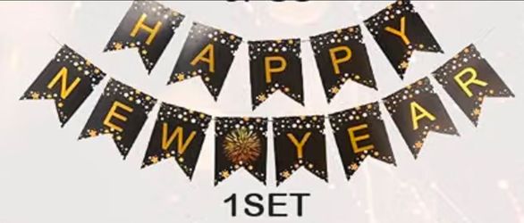 Happy New Year Party Banner Garland