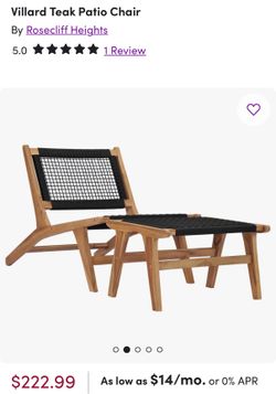 Modern wood chair with foot stool