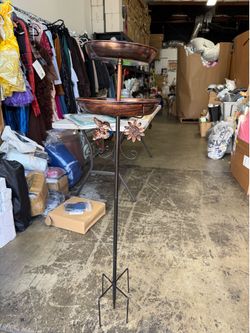 35” MetalVintage Freestanding Birdbaths & Birdfeeder