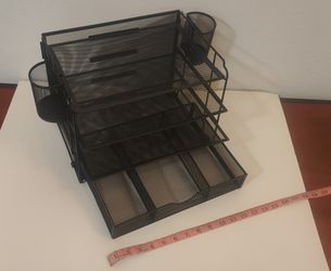 DALTACK 4-Tray Desk Organizer — Drawer & 2 Pen Holders