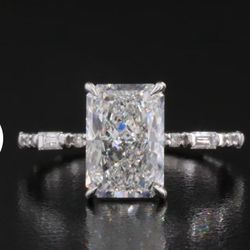 14k 3.53 Carat Lab Grown Diamond Ring 