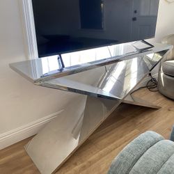 Chrome Console Table TV stand Table Like New