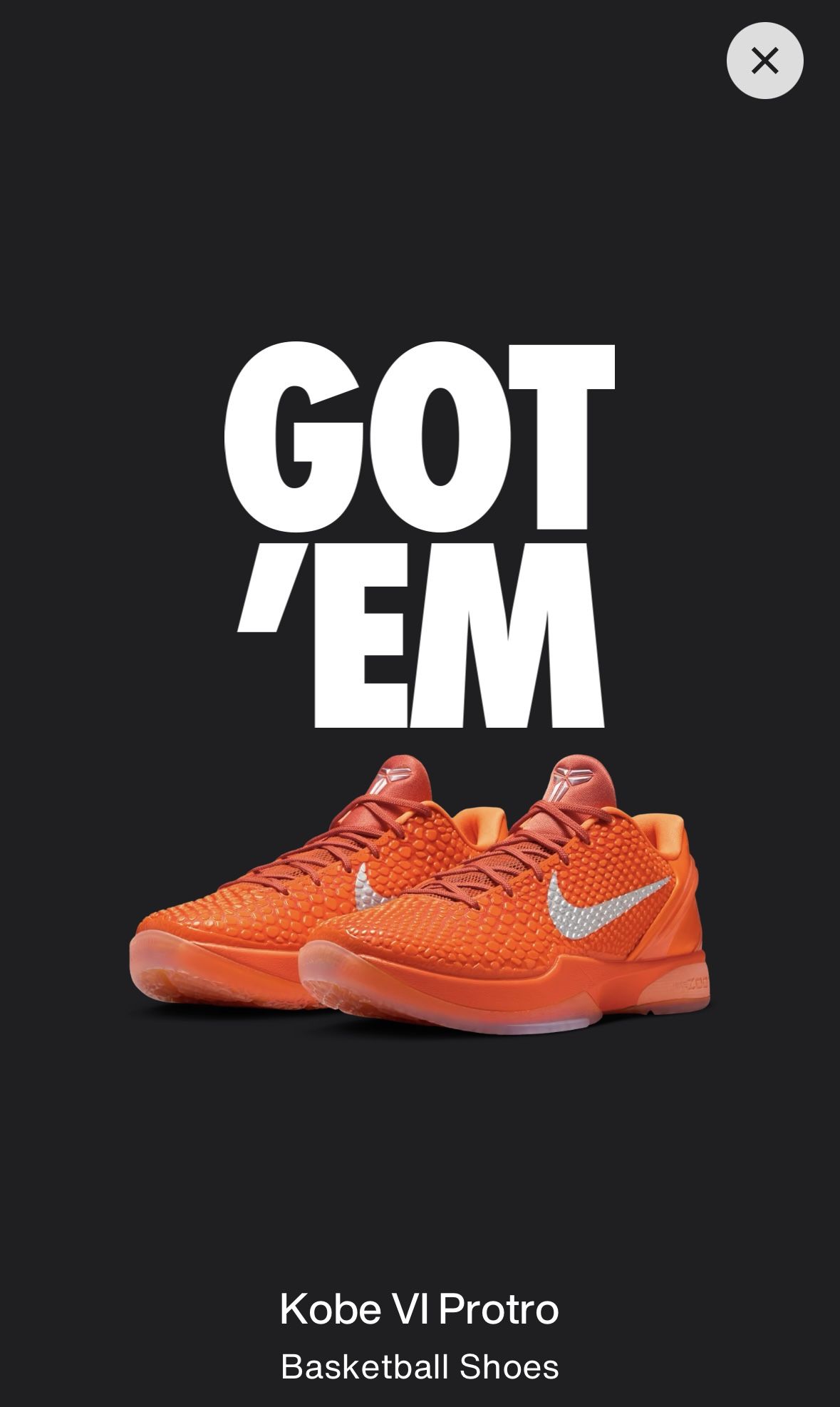 White Kobe 12 Orange Kobe Protro Size 12 Orange