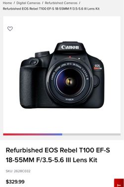 Canon EOS Rebel T100 DSLR with 18-55mm Lens Kit