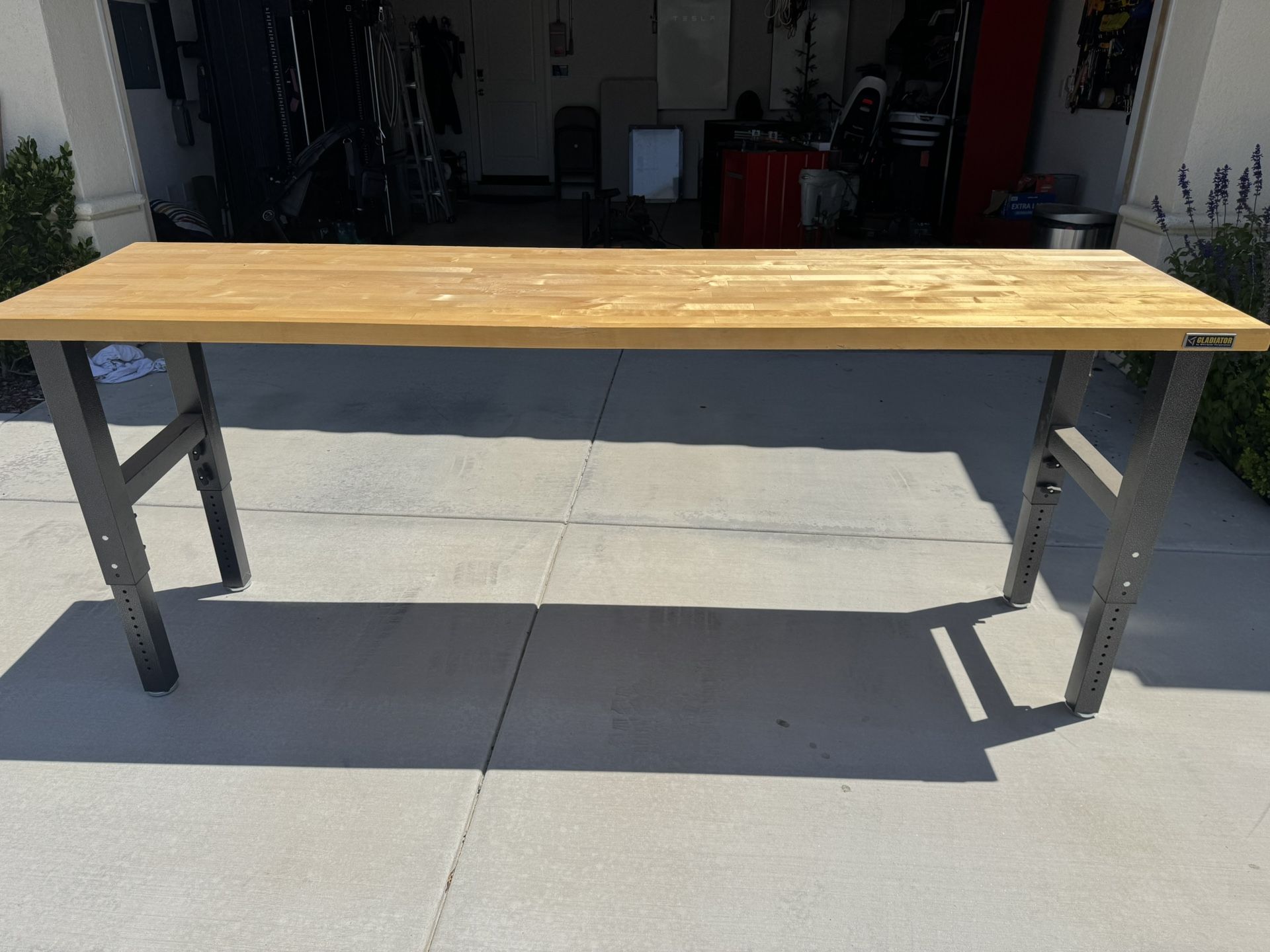 8 Foot Adjustable Height Gladiator Workbench