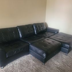 Faux Leather Sofa