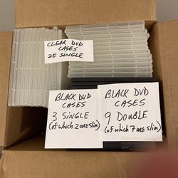 37 EMPTY REGULAR DVD CASES (28 Singles, 9 Doubles) - firm price for all as bundle