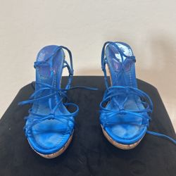 Royal Blue Wedges