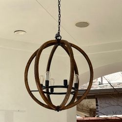 Wood Orbital Farmhouse Light Fixture
