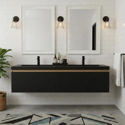 Modern 60'' Crius Floating Double Vanity Brand New In Stock