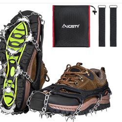 New Crampons Ice Cleats Traction Snow Grips for Boots Shoes Women Men Kids Anti Slip