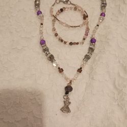 Girls Princess Necklace and two Cute Bracelets, Christmas Gift