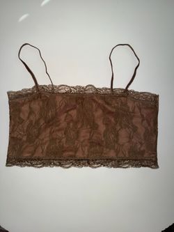 Camilage Women's Camisole Brown Floral Lace Trim Size L Regular 1 Pack Top