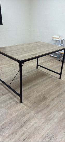 Industrial Wood Top Desk with Metal Frame