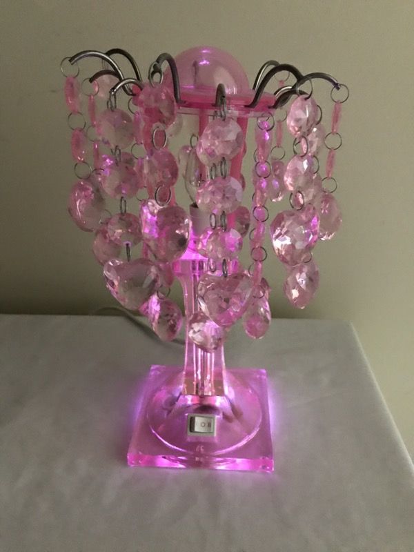 Pink Heart Crystals - Night Lamp