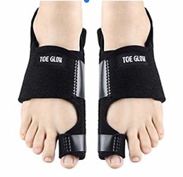 Bunion Corrector Bunion Relief - Bunion Splints Big Toe Straightener for Hallux Valgus Aid Surgery Fits for Men & Women by Toe Glow (Blue)