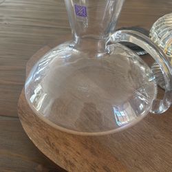 Vintage Oblique Large Hand Blown Glass Carafe/Decanter