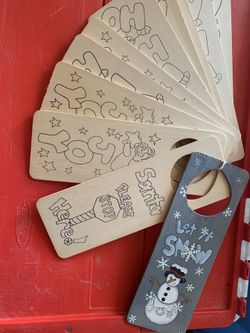 Set of 10 ready to paint door hangers