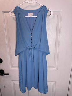 Everly Blue Sleeveless Tie-Front Dress Size M