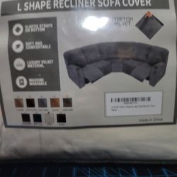 L Shape Recliner Sofa Cover, Cream White Beige