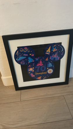 ✨ Disneyland 70th Anniversary Framed Puzzle Wall Art – 25” x 25” 🏰🐭