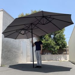 $95 (New) Large 15 ft double sided umbrella outdoor patio garden yard (weight base not included) 