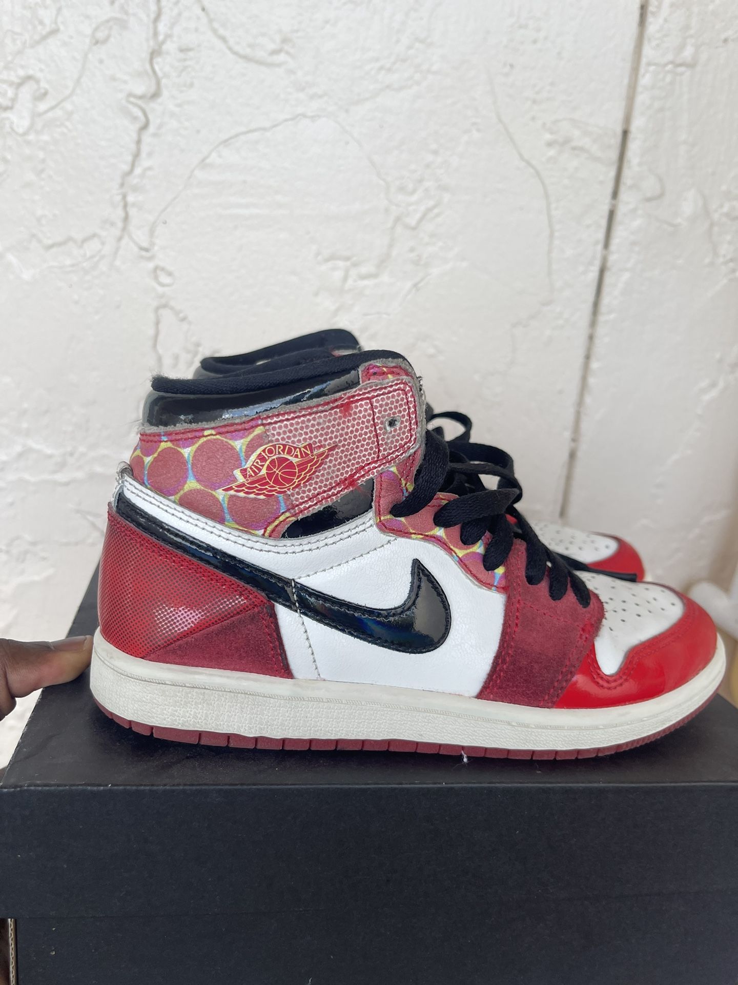Air Jordan 1 Retro High OG Spider-Man Across the Spider-Verse (PS) Preschool Size 3Y