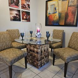 GLASS DINING TABLE SET 