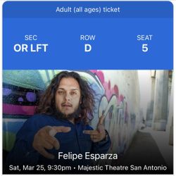 Felipe Esparza Tickets. 4th Row. Today March 25 9:30pm. $250