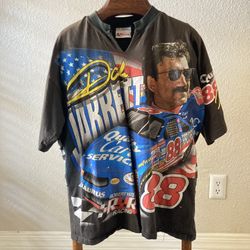 Vintage 90s Full Print NASCAR Dale Jarrett #88 T Shirt Sz XL