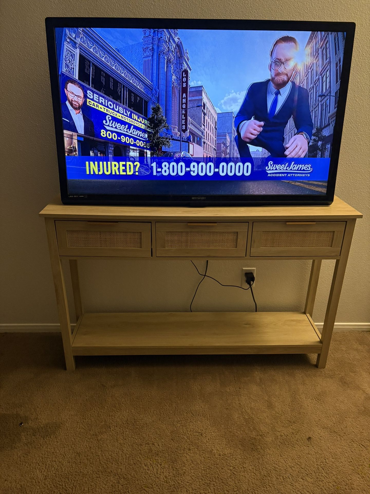 Rattan Console Entryway Table