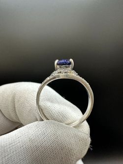 PURPLE STONE SILVER RING #34093