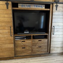 Arhaus Baumann Media Wall Unit With Vizio TV