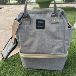 V-COOOL Diaper Backpack Spectra Breast Pump Bag Tote Storage Bag Breast Milk Preservation Package（Gray）