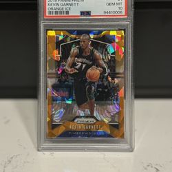 PSA GEM MT 10 Kevin Garnett Orange Cracked Ice