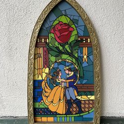 Rare Beauty And The Beast Stained Glass Wall Decor