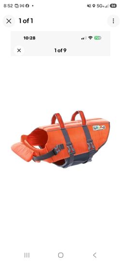 Outward Hound Granby Splash Dog Life Jacket - Large -  Orange, 28 - 32" girth