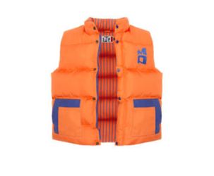 Orange Puffer coat jacket / vest 