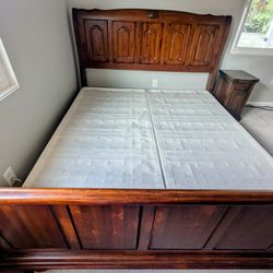 **SOLID WOOD-Mahogany-King Bed with Box Spring**