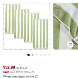 Cotton Cabana Pastel Stripe Beach Towel 4 Pack - Great Bay Home