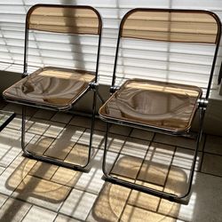Retro-inspired Acrylic Folding Chairs - Mid Century Modern Style