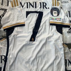 Vini jr player version Soccer fútbol Real Madrid  Vini jr #7 gray set Mbappe #9 Orange set kids Bellingham #5 set player version sizes playera best qu