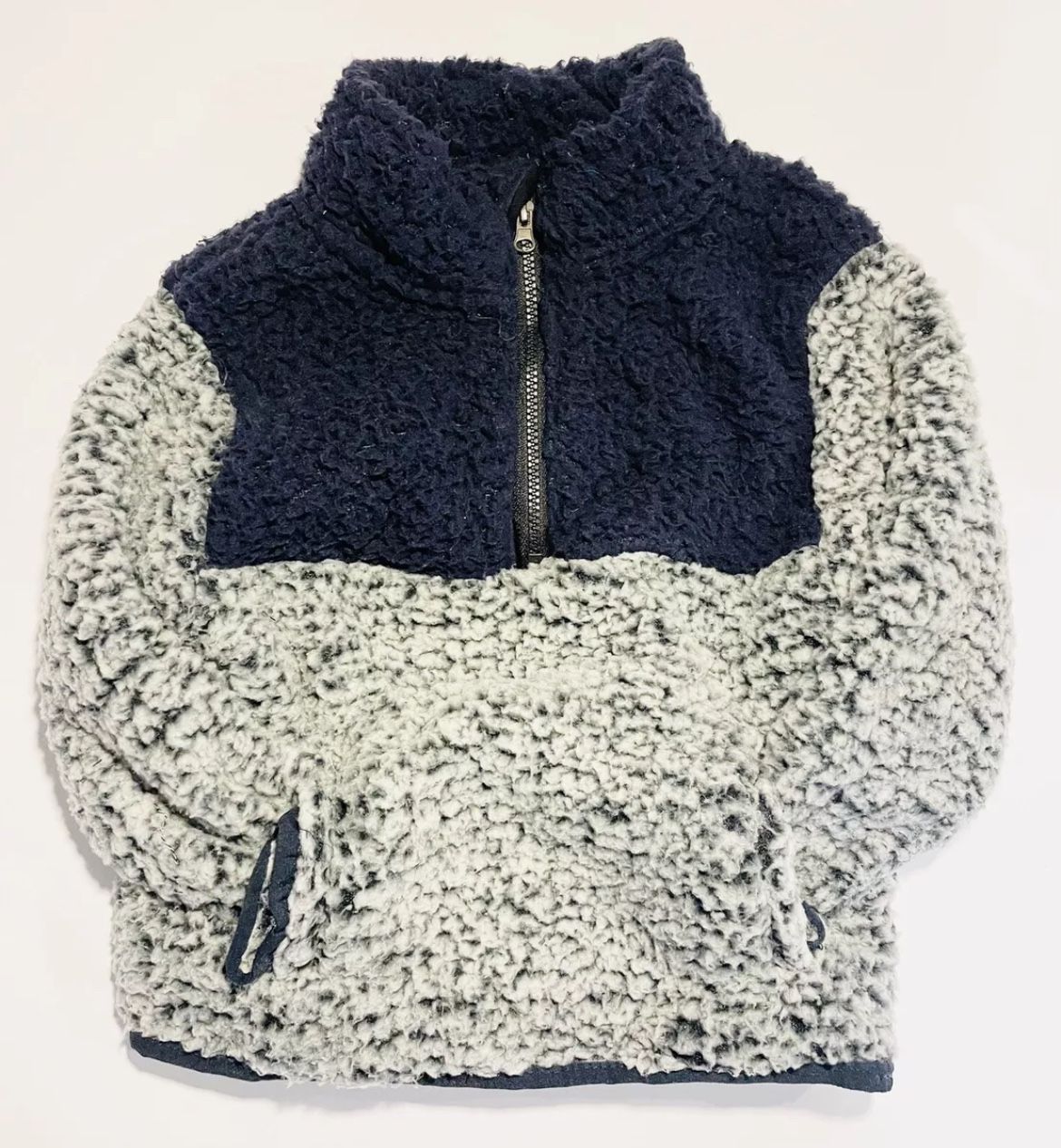Little Rebels Boys 2T Blue/Gray Fleece Zip Pullover, SMOKE FREE!