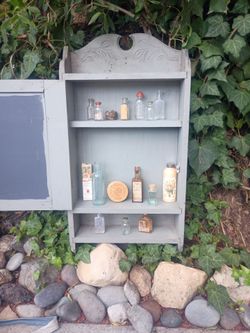 Antique Medicine Cabinet - Cottage  Solid Wood - 16" W X 5" D X 30" T