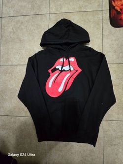 Vintage Rolling Stones SZ M Hoodie Drip Tongue Graphic Black