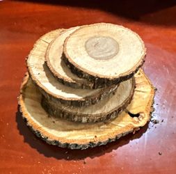 Unfinished Natural Wood Round Slice Discs ,
