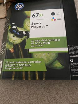 hp Ink Cartridges 67XL**black & Color /$15 ***NEW STILL IN PACKAGE *****